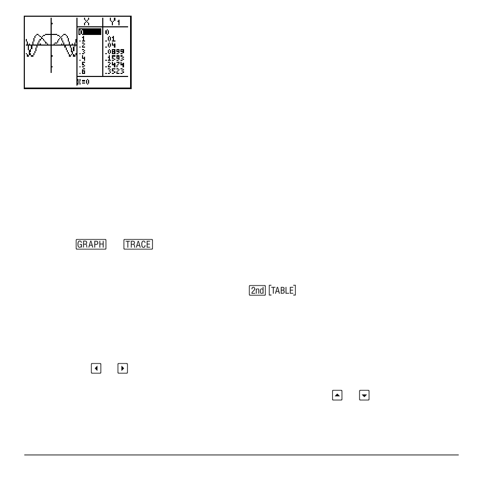 Moving from half to half in g-t mode, Using trace in g-t mode | Texas Instruments TI-84 User Manual | Page 220 / 696