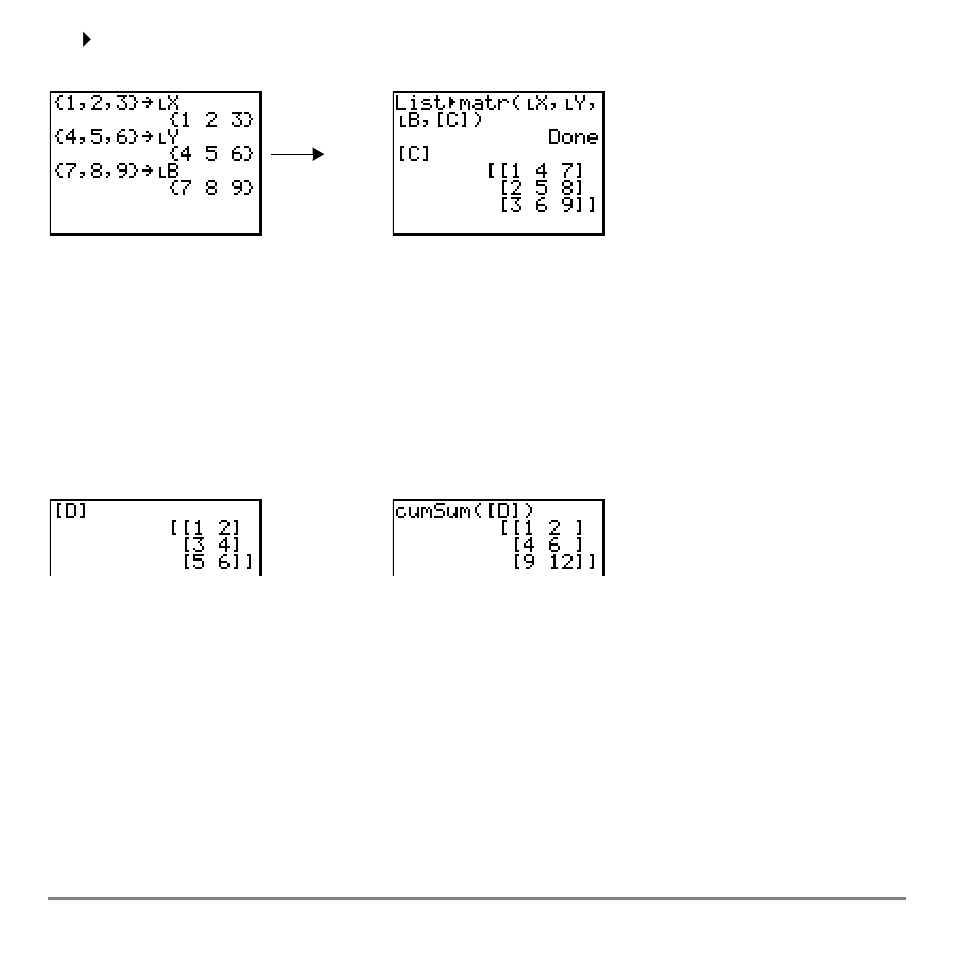 Cumsum, Row operations | Texas Instruments TI-84 User Manual | Page 245 / 696