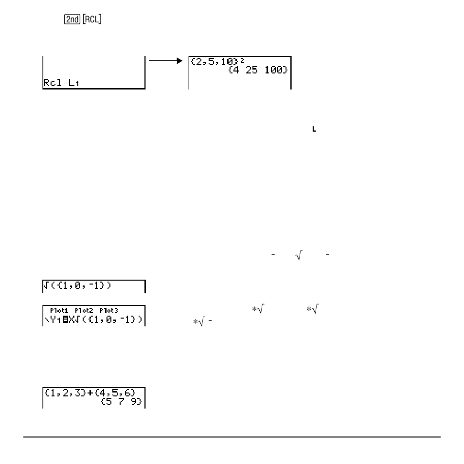 Using lists with math functions | Texas Instruments TI-84 User Manual | Page 260 / 696