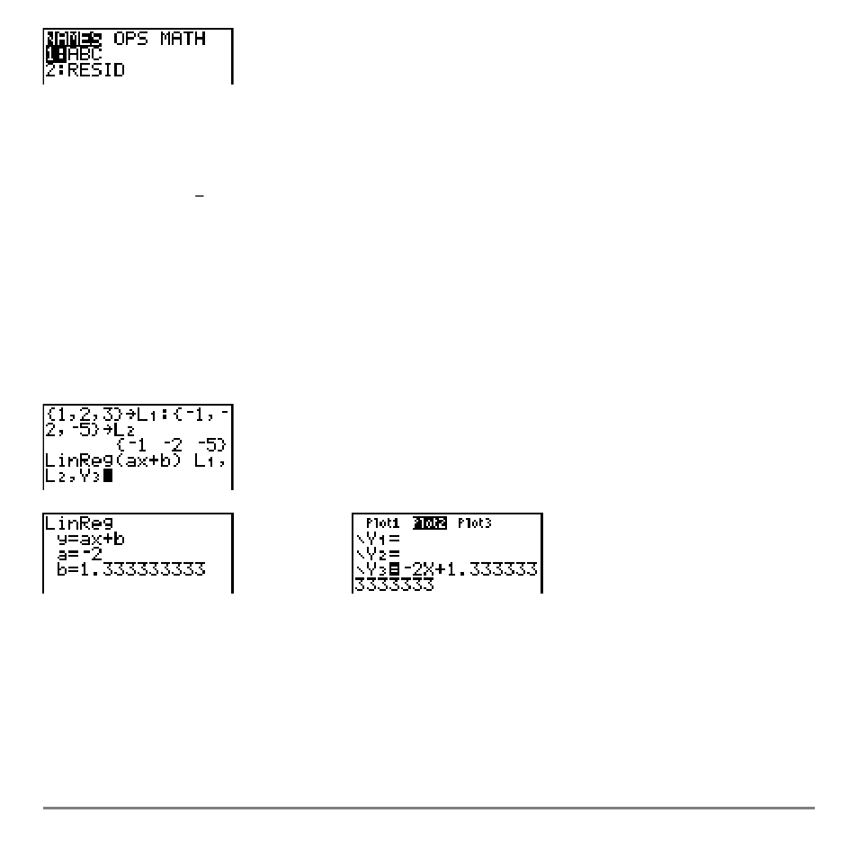 Automatic regression equation | Texas Instruments TI-84 User Manual | Page 306 / 696