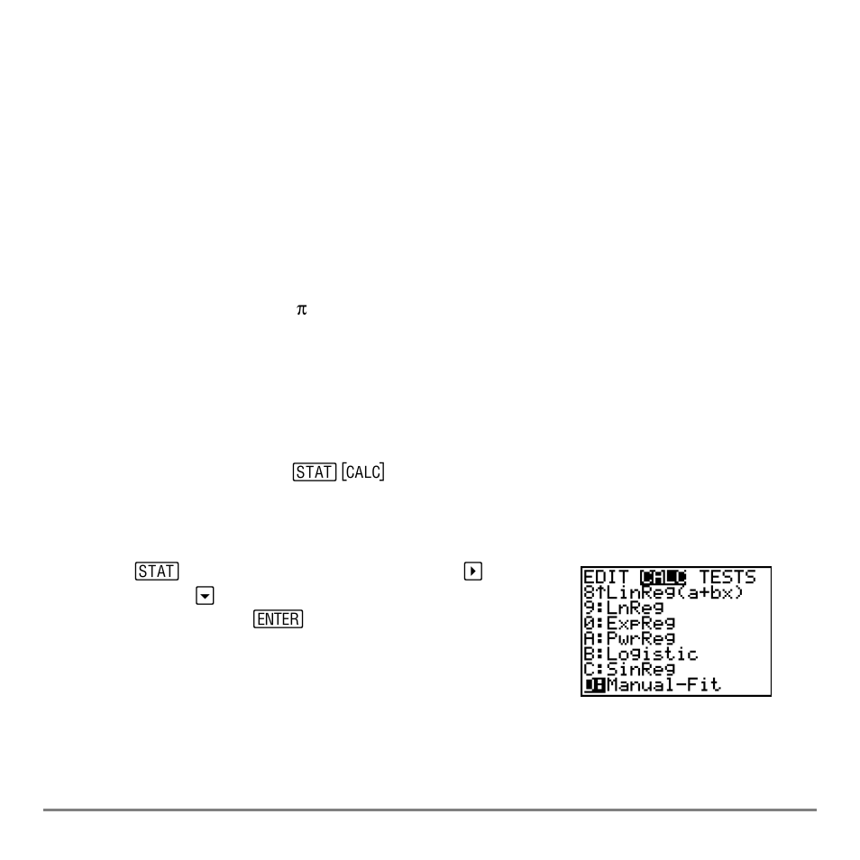 Manual linear fit | Texas Instruments TI-84 User Manual | Page 316 / 696