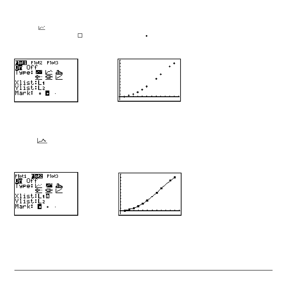 Scatter, Xyline | Texas Instruments TI-84 User Manual | Page 322 / 696