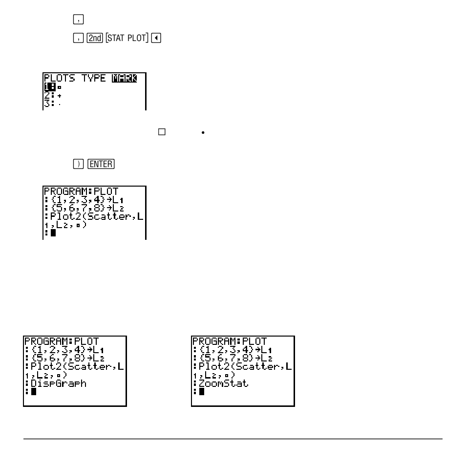 Displaying a stat plot from a program | Texas Instruments TI-84 User Manual | Page 331 / 696