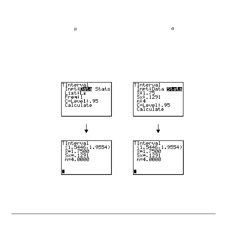Tinterval | Texas Instruments TI-84 User Manual | Page 356 / 696