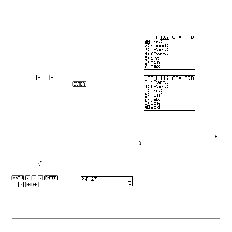Selecting an item from a menu | Texas Instruments TI-84 User Manual | Page 40 / 696