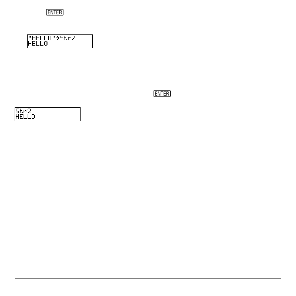 Displaying the contents of a string variable, String functions and instructions in the catalog | Texas Instruments TI-84 User Manual | Page 419 / 696