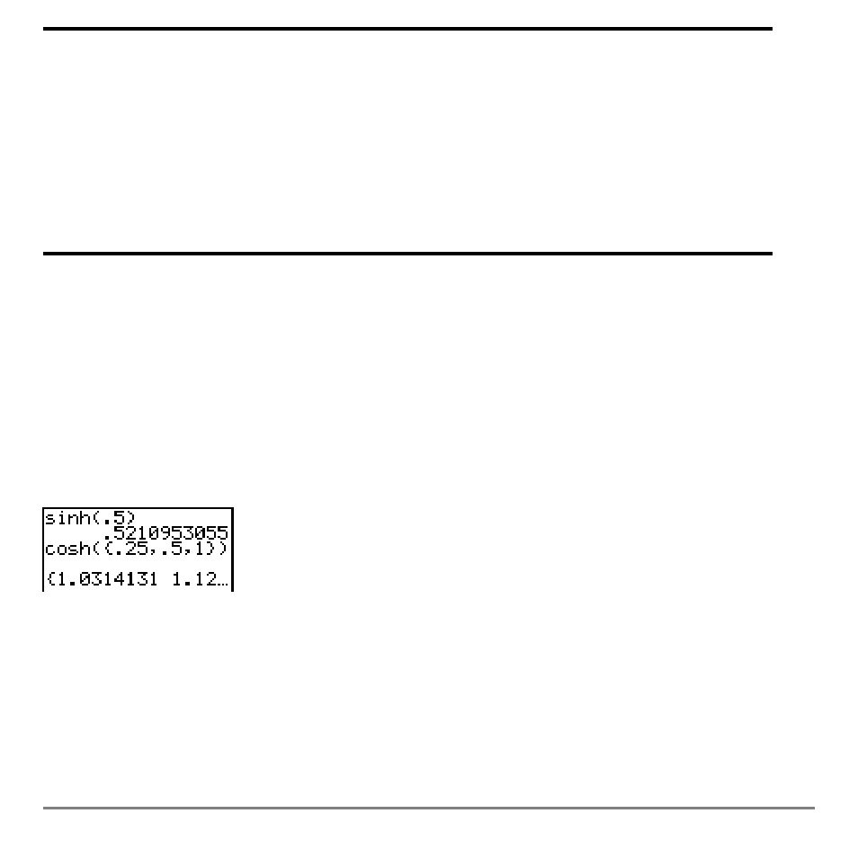 Sinh(, cosh(, tanh, Sinh-1(, cosh-1(, tanh-1 | Texas Instruments TI-84 User Manual | Page 426 / 696