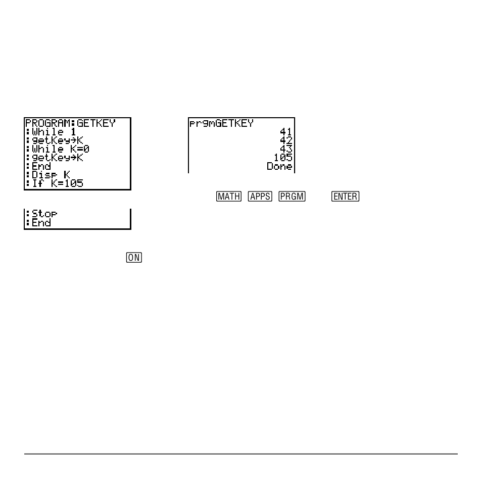 Getkey | Texas Instruments TI-84 User Manual | Page 456 / 696