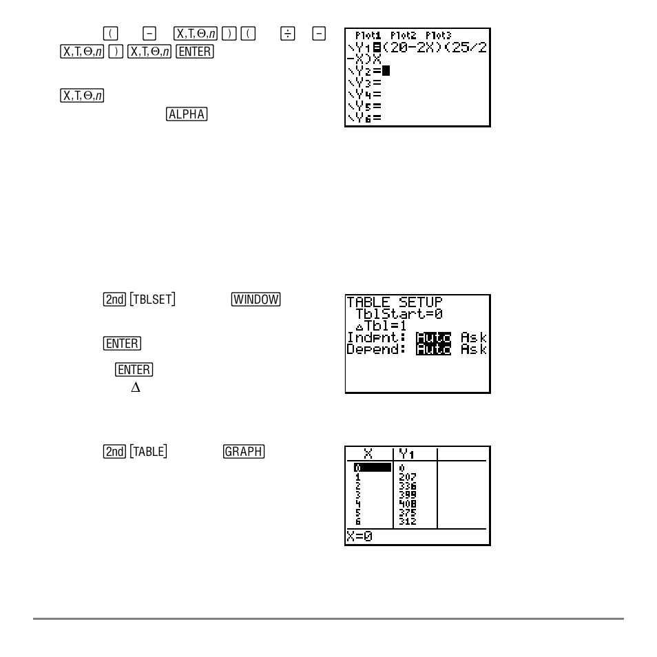 Defining a table of values | Texas Instruments TI-84 User Manual | Page 470 / 696