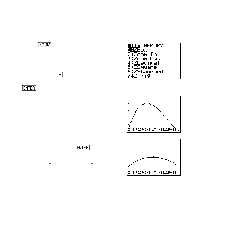 Zooming in on the graph | Texas Instruments TI-84 User Manual | Page 477 / 696