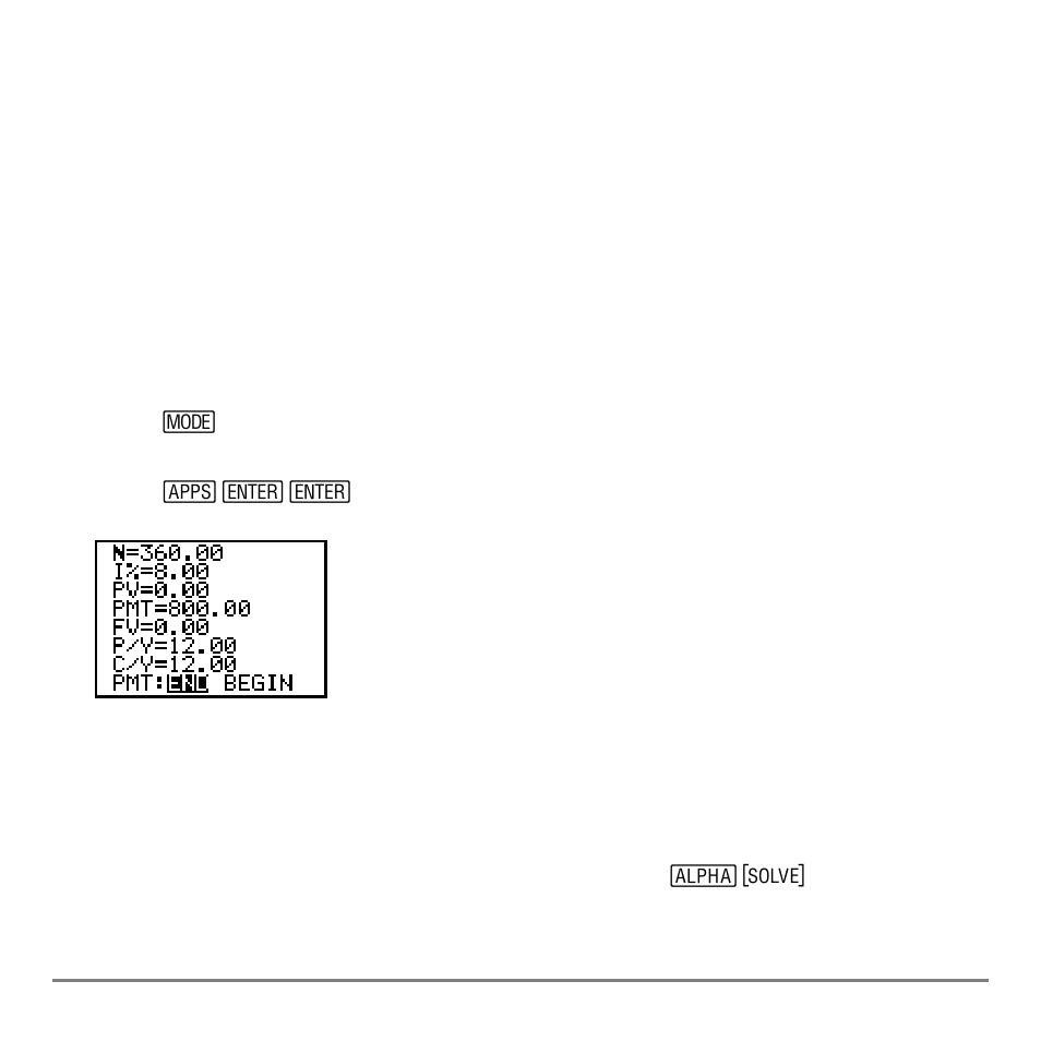 Computing and graphing mortgage payments, Problem, Procedure | Texas Instruments TI-84 User Manual | Page 513 / 696