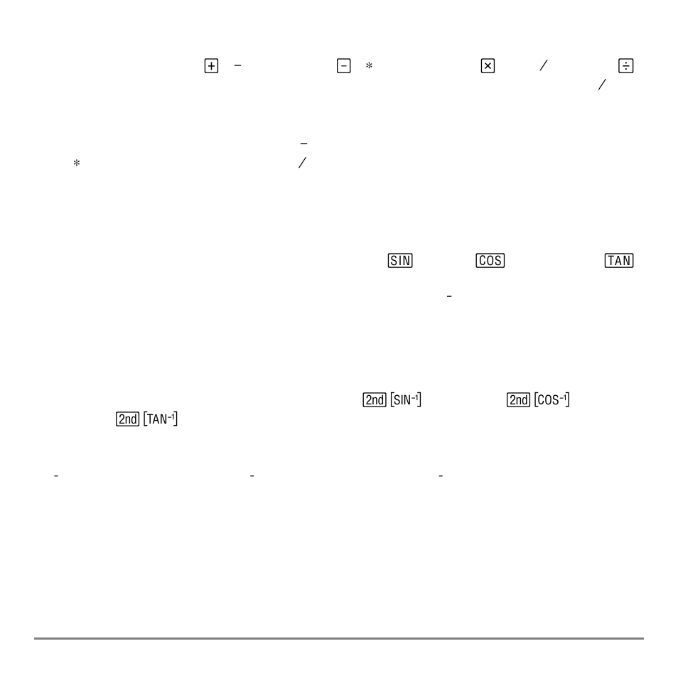 Addition, subtraction, multiplication, division, Trigonometric functions | Texas Instruments TI-84 User Manual | Page 56 / 696