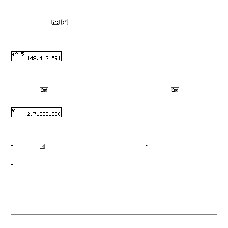 Exponential, Constant, Negation | Texas Instruments TI-84 User Manual | Page 58 / 696