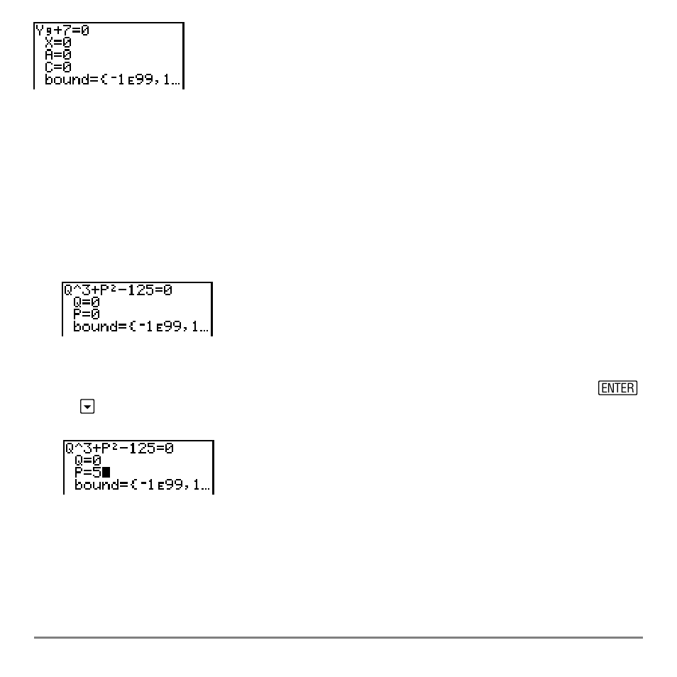Solving for a variable in the equation solver | Texas Instruments TI-84 User Manual | Page 67 / 696