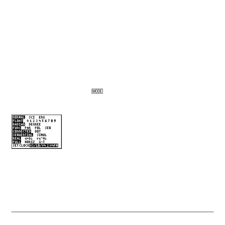 Setting the graph modes, Checking and changing the graphing mode | Texas Instruments TI-84 User Manual | Page 98 / 696