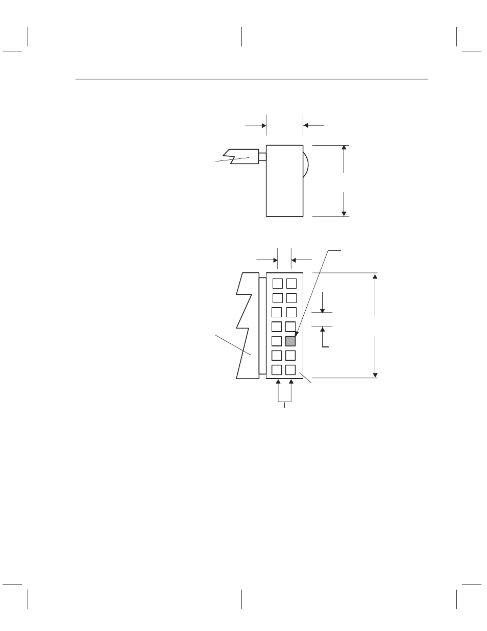 E-15, Figure e–9. 14-pin connector dimensions | Texas Instruments TMS320C2XX User Manual | Page 527 / 587