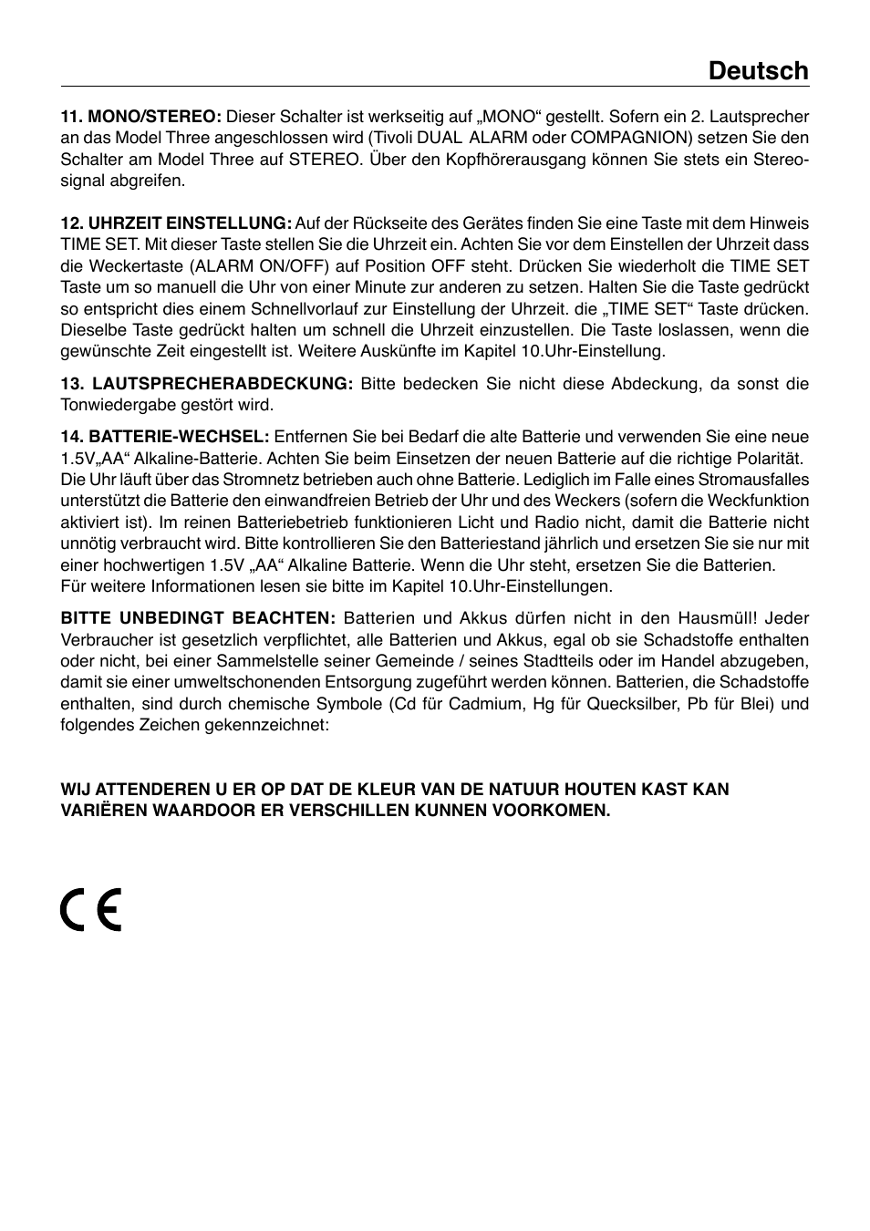 Deutsch | Tivoli Audio Model Three User Manual | Page 13 / 28