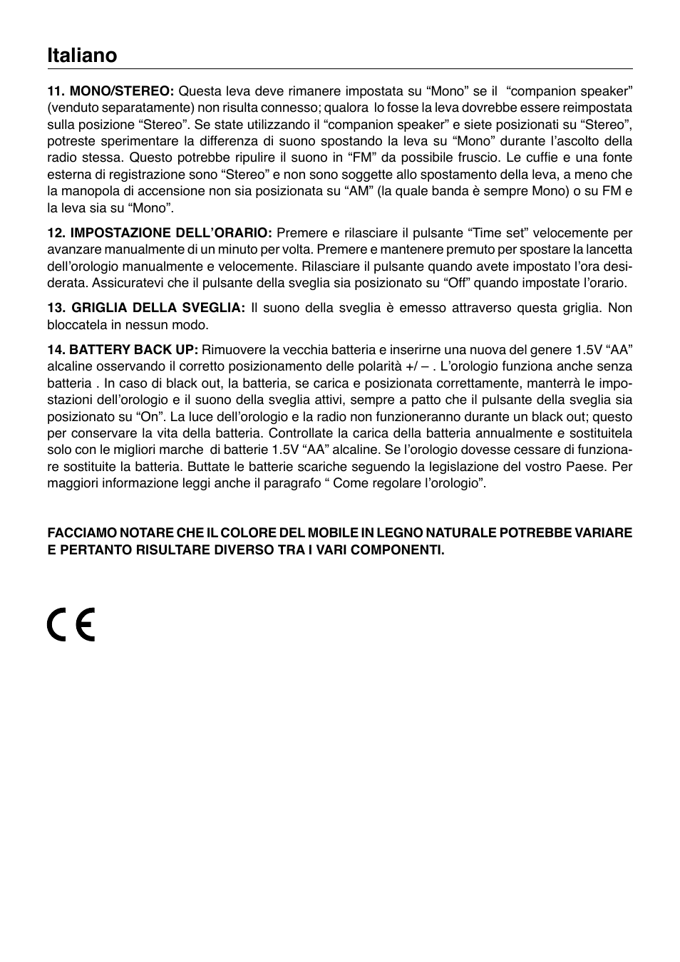 Italiano | Tivoli Audio Model Three User Manual | Page 16 / 28