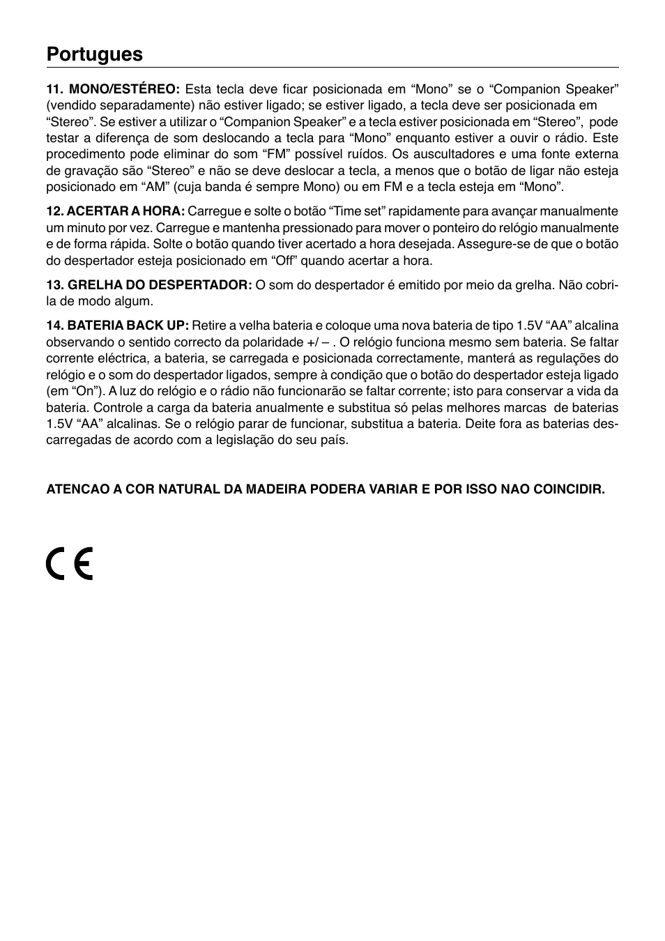 Portugues | Tivoli Audio Model Three User Manual | Page 22 / 28