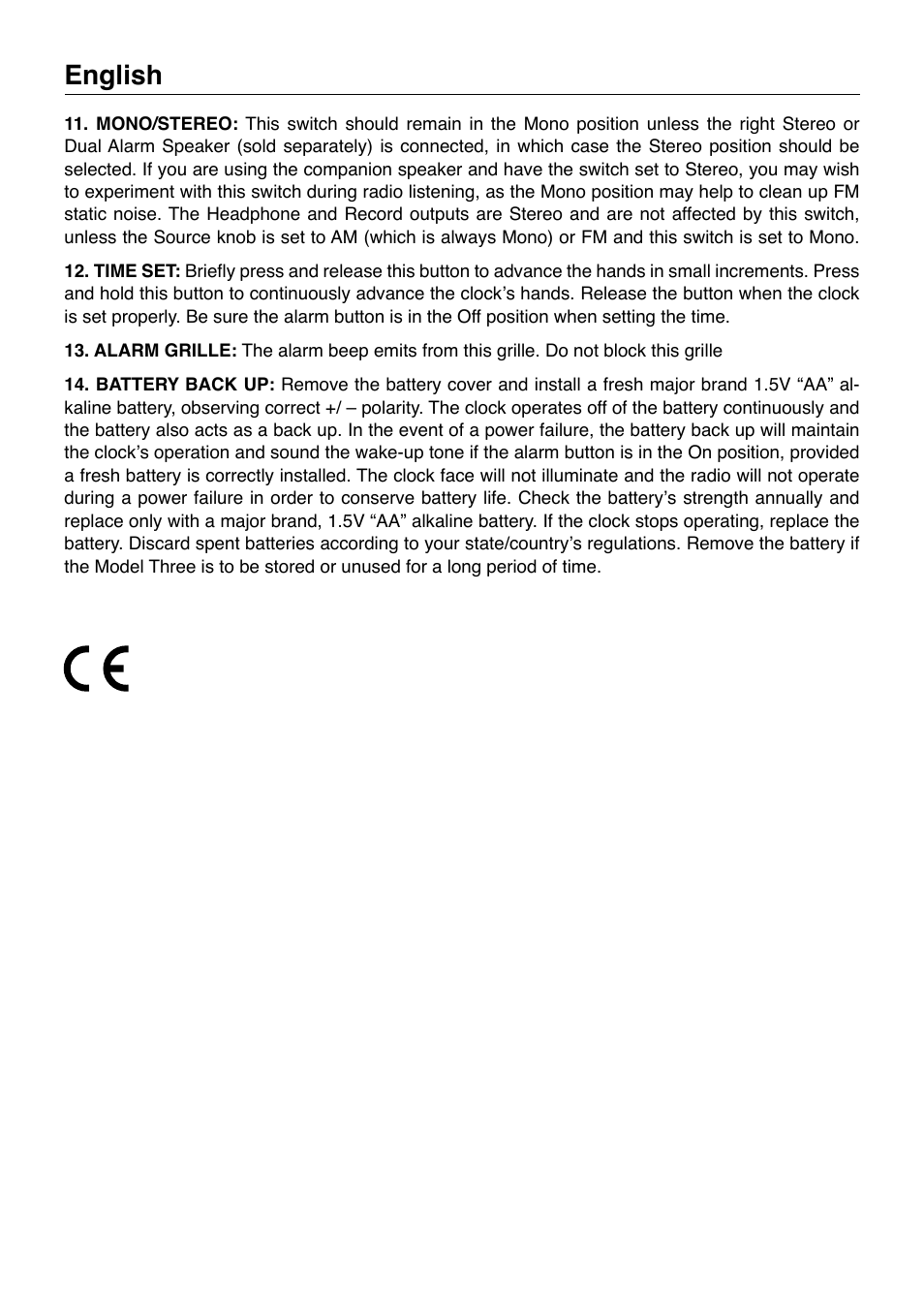 English | Tivoli Audio Model Three User Manual | Page 6 / 28