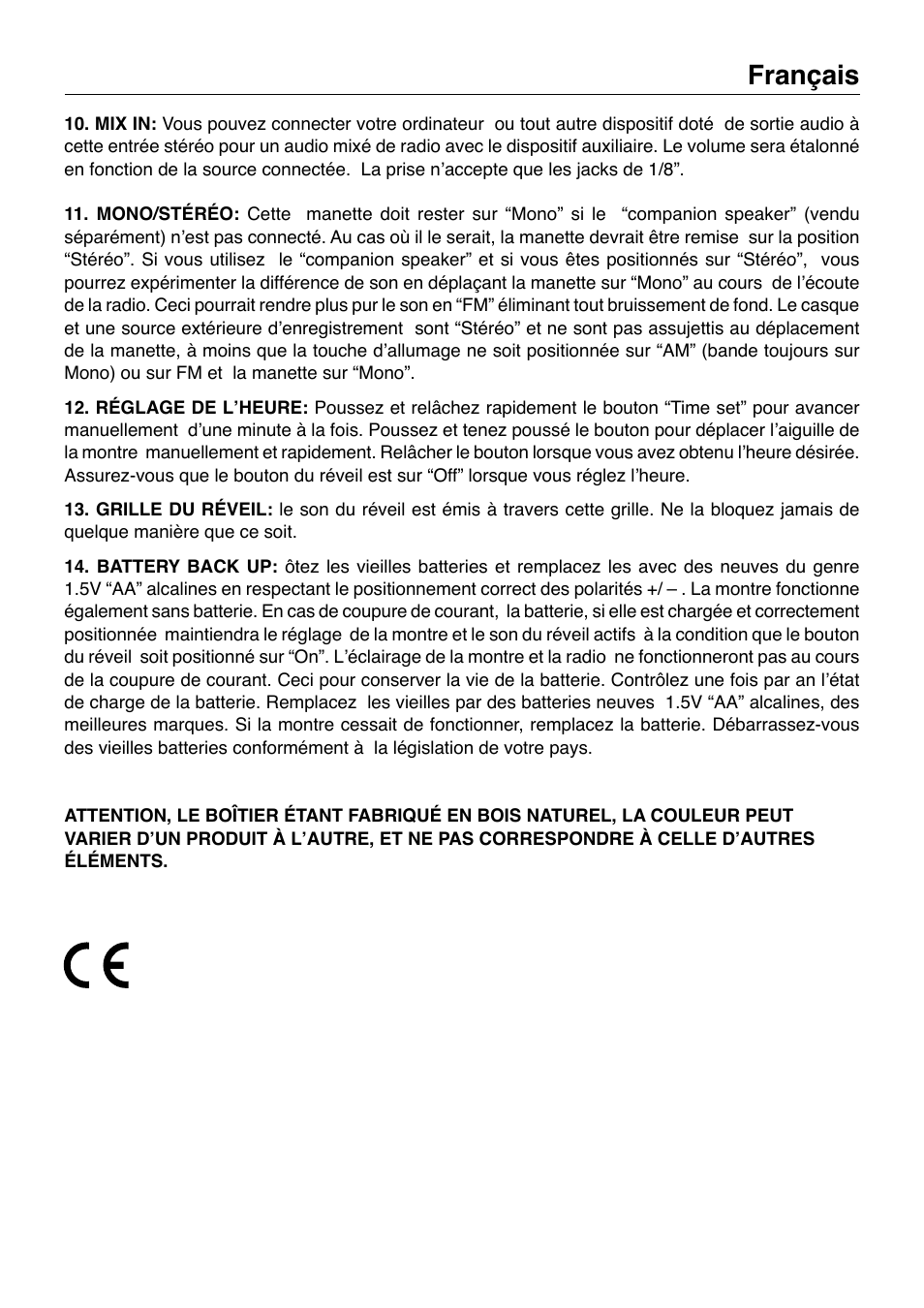 Français | Tivoli Audio Model Three User Manual | Page 9 / 28
