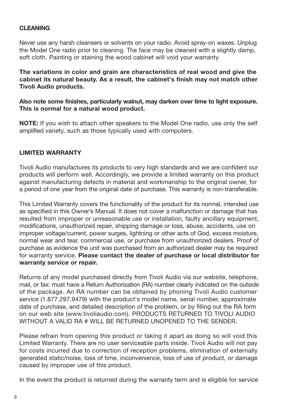 Tivoli Audio HenryKloss User Manual | Page 10 / 12