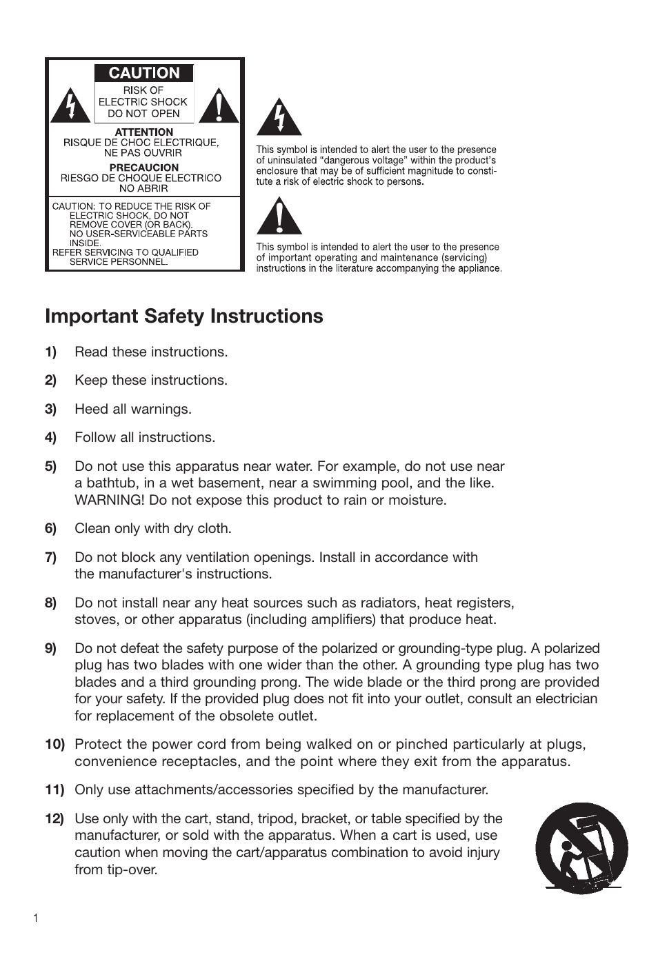 Important safety instructions | Tivoli Audio HenryKloss User Manual | Page 2 / 12