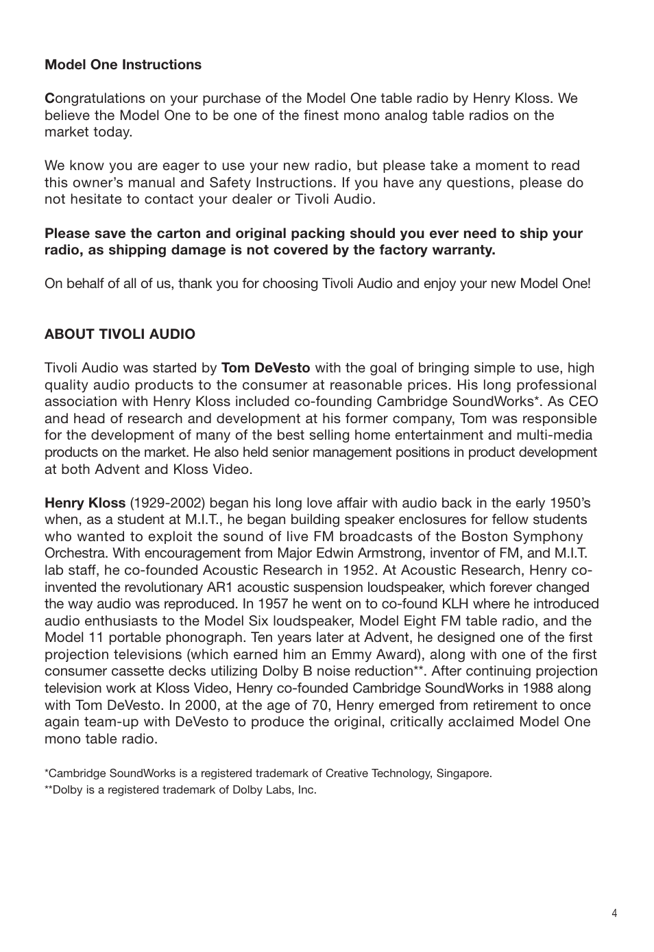 Tivoli Audio HenryKloss User Manual | Page 5 / 12