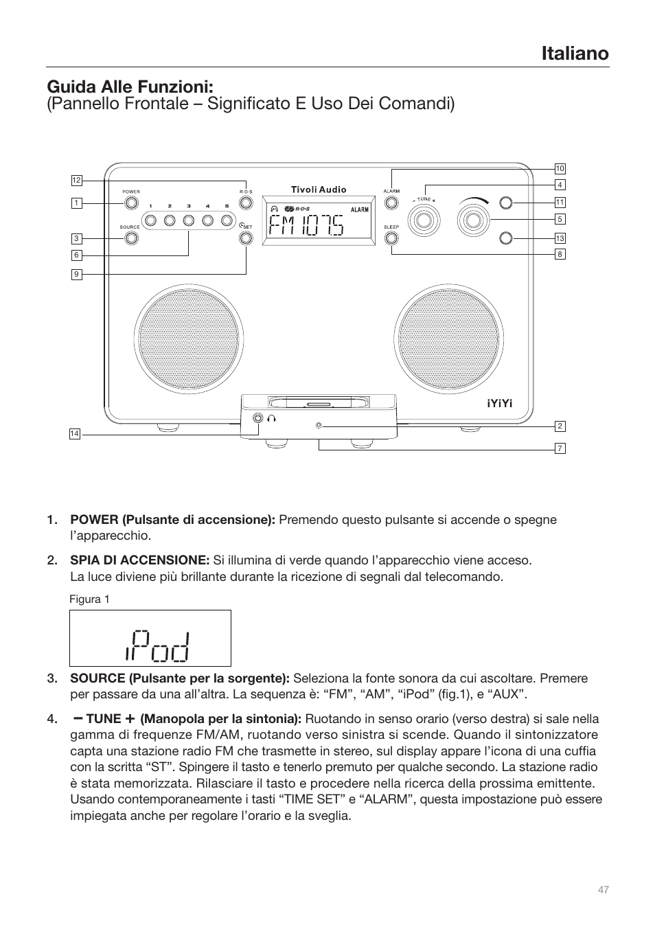 Italiano | Tivoli Audio iYiYi Sound System User Manual | Page 47 / 56