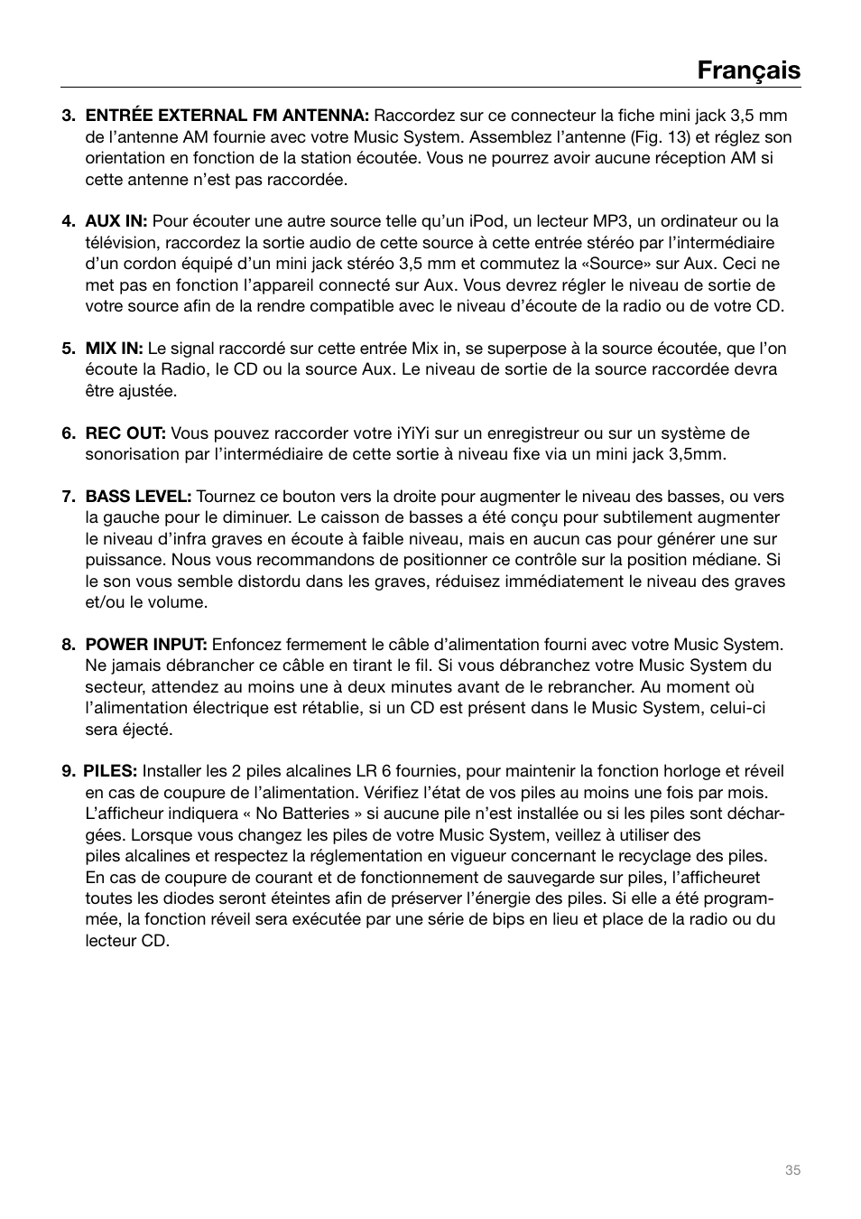Français | Tivoli Audio MUSIC SYSTEM User Manual | Page 35 / 64