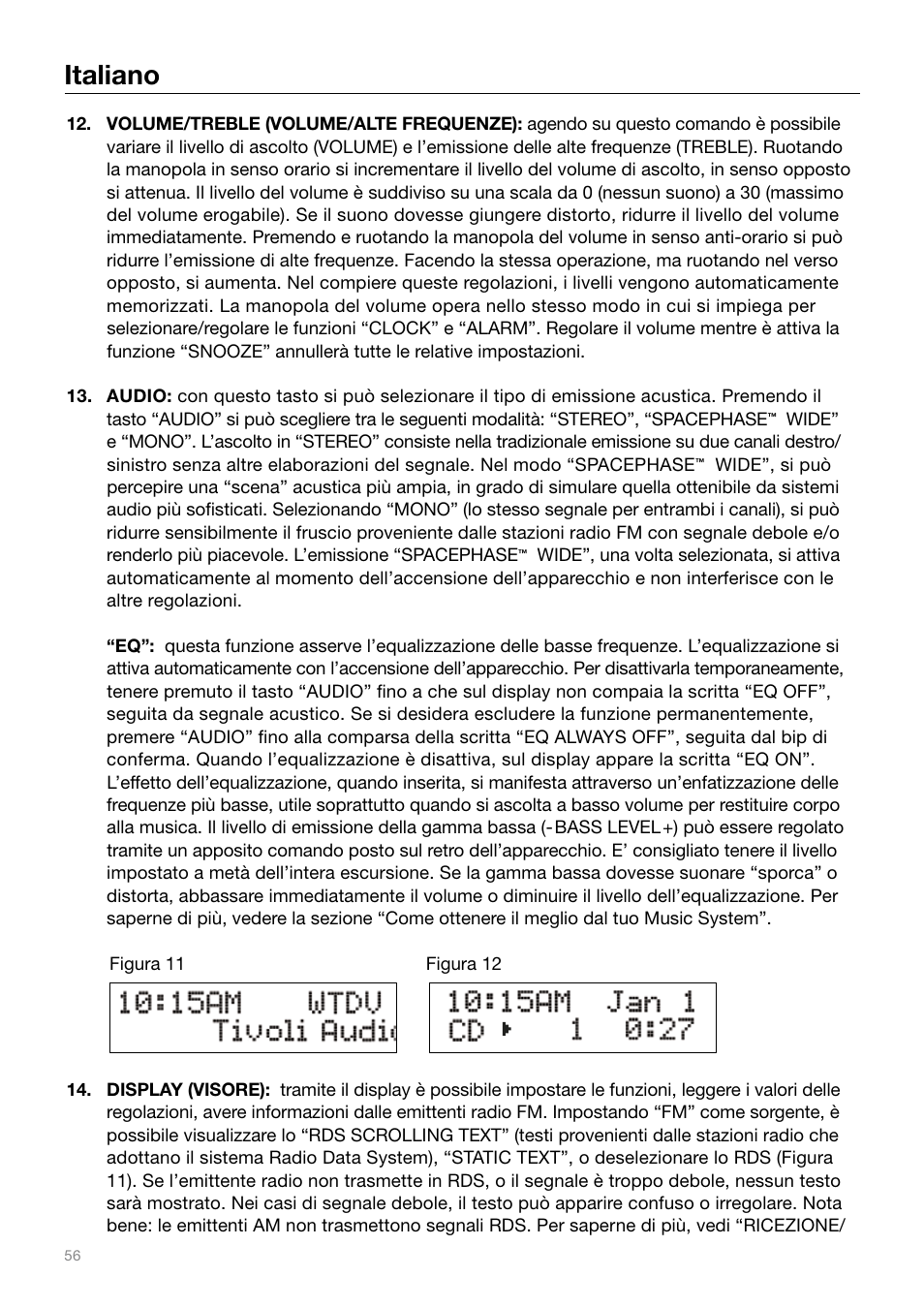 Italiano | Tivoli Audio MUSIC SYSTEM User Manual | Page 56 / 64