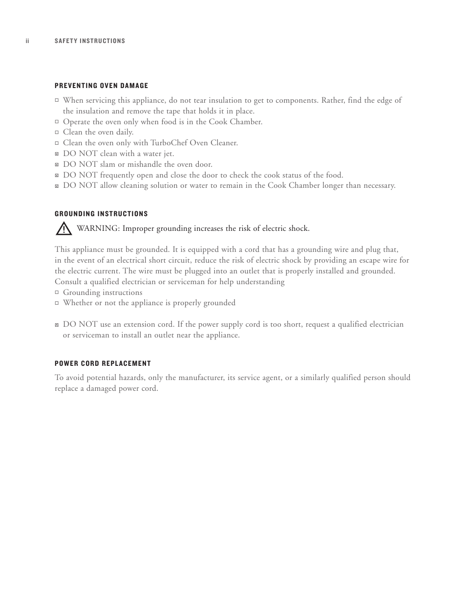 TurboChef Technologies High h Batch User Manual | Page 10 / 117