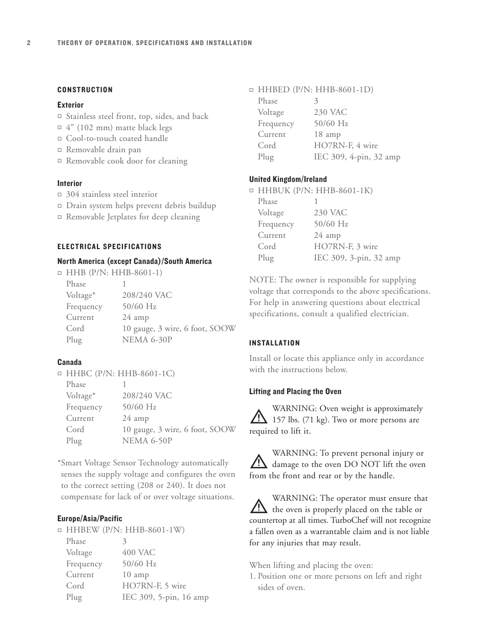 TurboChef Technologies High h Batch User Manual | Page 14 / 117