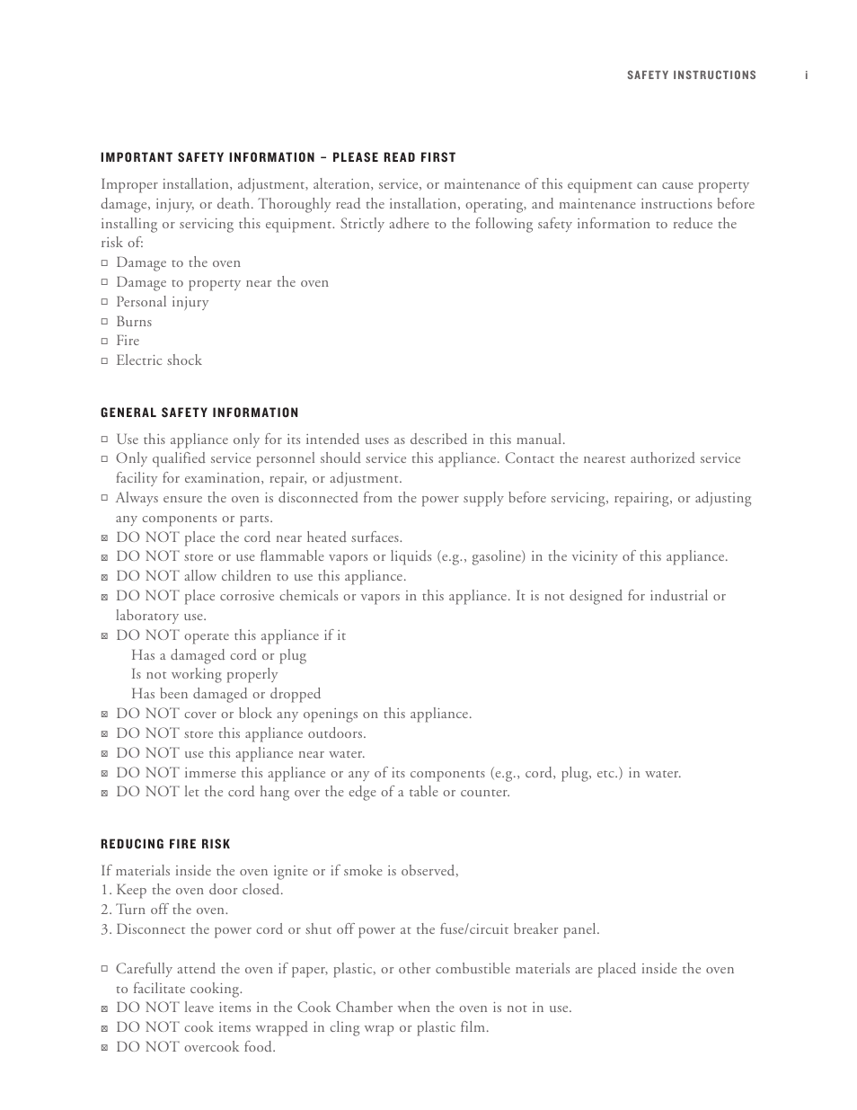 TurboChef Technologies High h Batch User Manual | Page 9 / 117