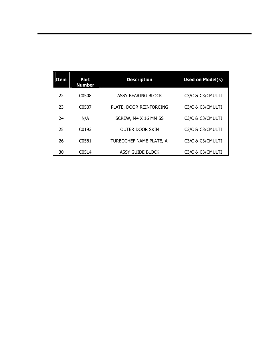 Cook door | TurboChef Technologies C3/CMulti User Manual | Page 61 / 105