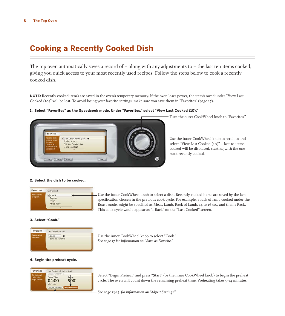 Cooking a recently cooked dish | TurboChef Technologies TDO30 * 240 User Manual | Page 14 / 48
