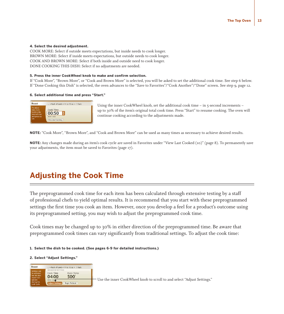 Adjusting the cook time | TurboChef Technologies TDO30 * 240 User Manual | Page 19 / 48
