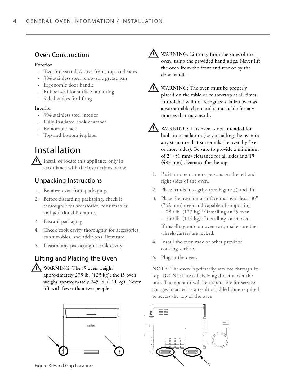 Installation | TurboChef Technologies Trubochef i5 User Manual | Page 12 / 34