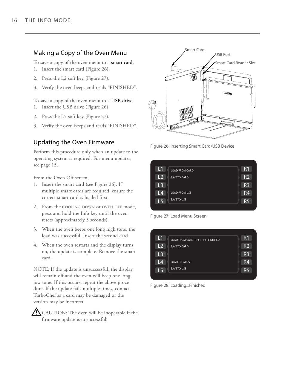 Making a copy of the oven menu, Updating the oven firmware | TurboChef Technologies Trubochef i5 User Manual | Page 24 / 34