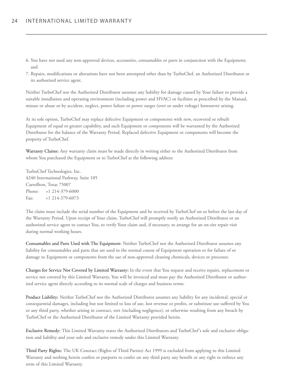 TurboChef Technologies Trubochef i5 User Manual | Page 32 / 34