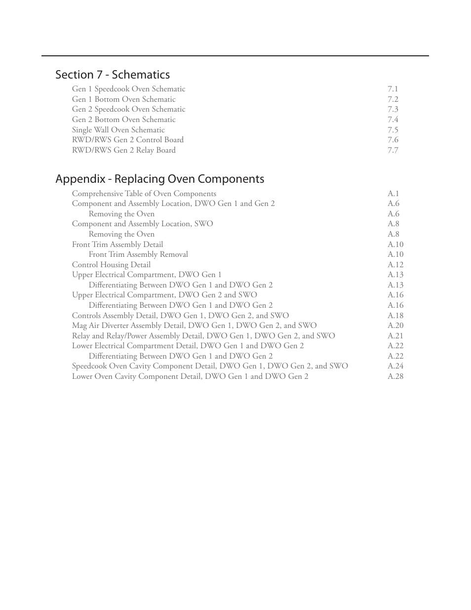 Appendix - replacing oven components | TurboChef Technologies Residential Single and Double Wall Oven User Manual | Page 10 / 124