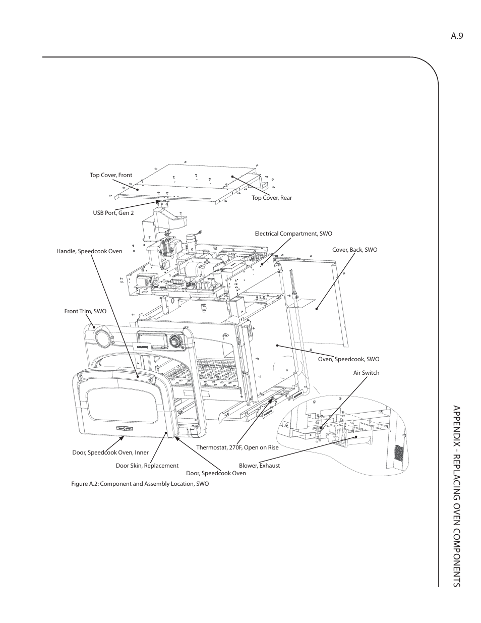 Appendix - repla cing oven c omponent s a.9 | TurboChef Technologies Residential Single and Double Wall Oven User Manual | Page 101 / 124