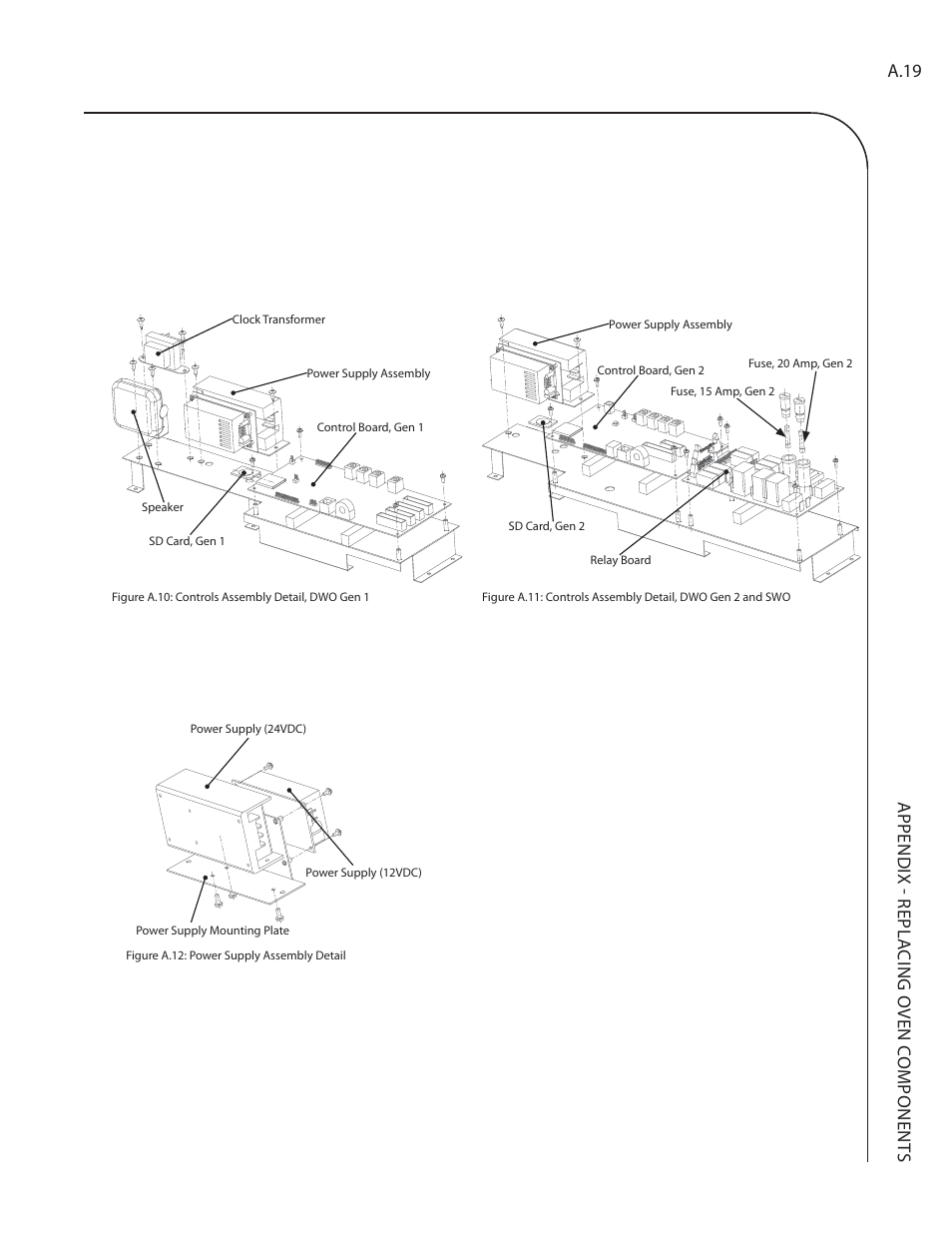 Appendix - repla cing oven c omponent s a.19 | TurboChef Technologies Residential Single and Double Wall Oven User Manual | Page 111 / 124