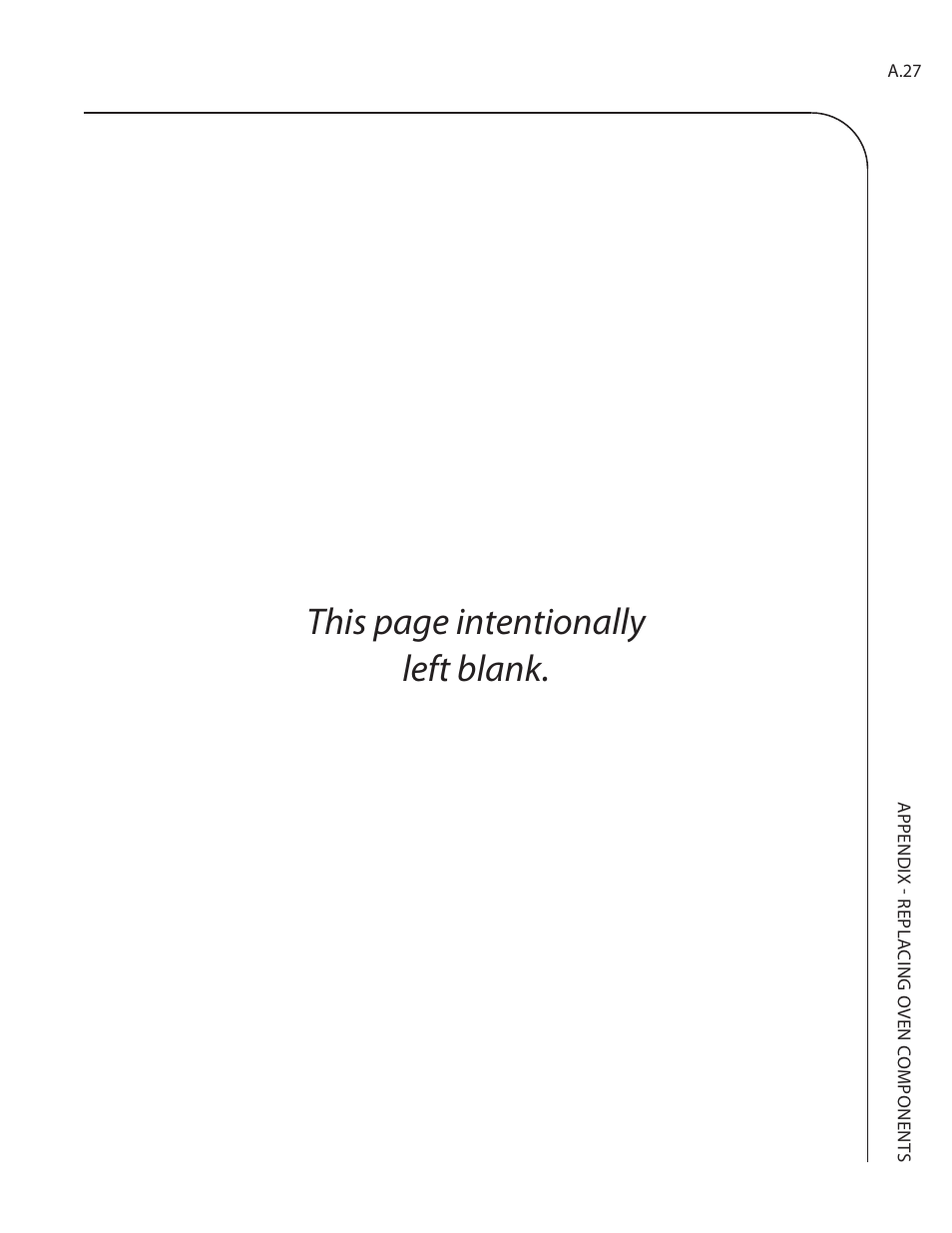 This page intentionally left blank | TurboChef Technologies Residential Single and Double Wall Oven User Manual | Page 119 / 124