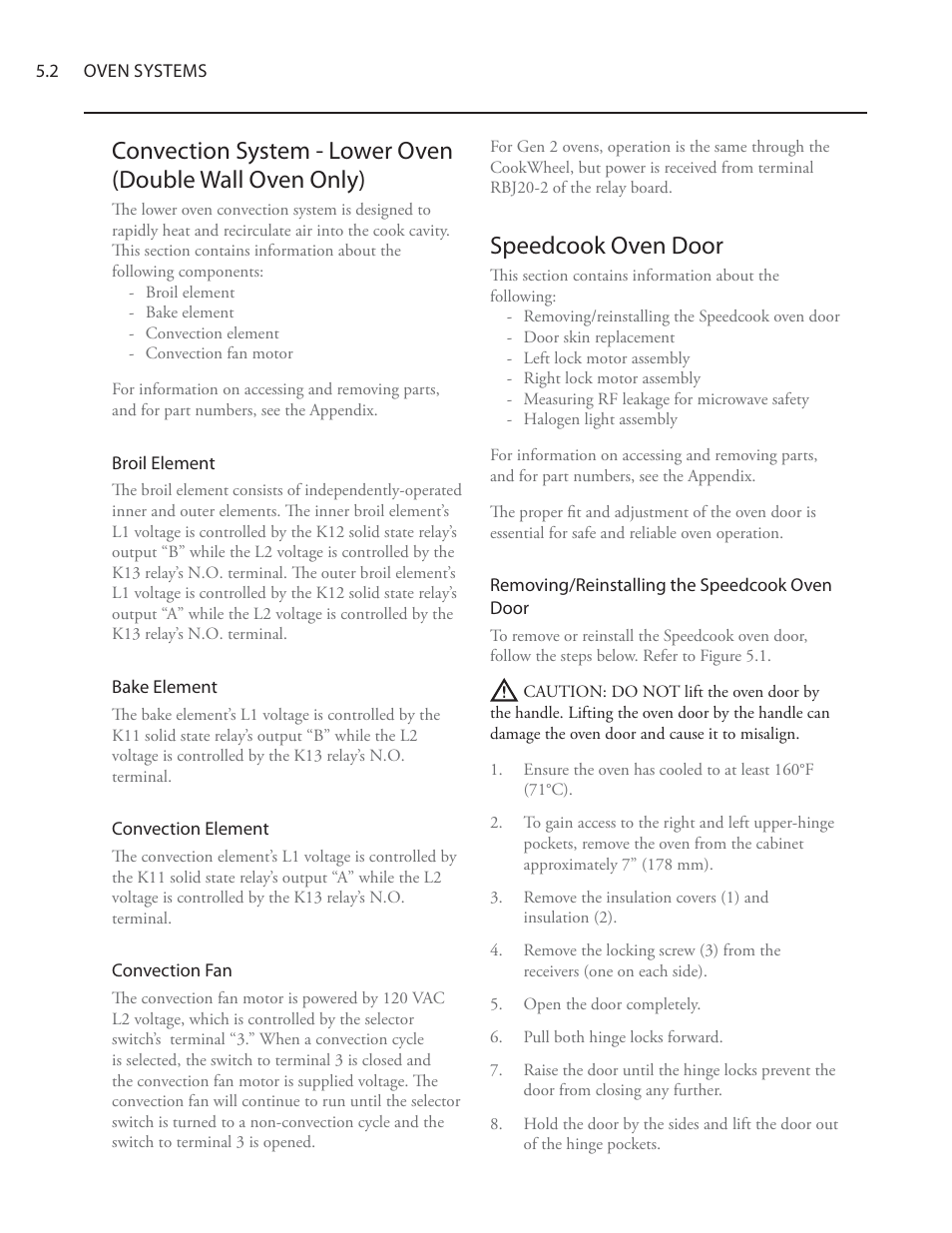 Speedcook oven door | TurboChef Technologies Residential Single and Double Wall Oven User Manual | Page 50 / 124