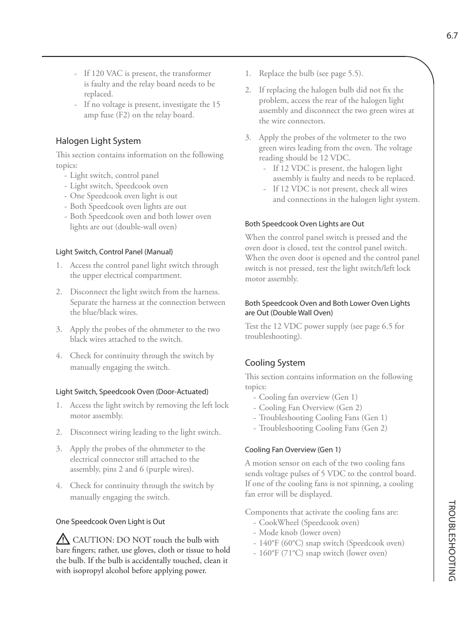 TurboChef Technologies Residential Single and Double Wall Oven User Manual | Page 71 / 124