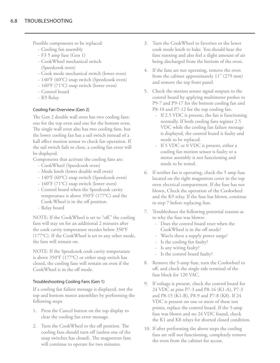 TurboChef Technologies Residential Single and Double Wall Oven User Manual | Page 72 / 124