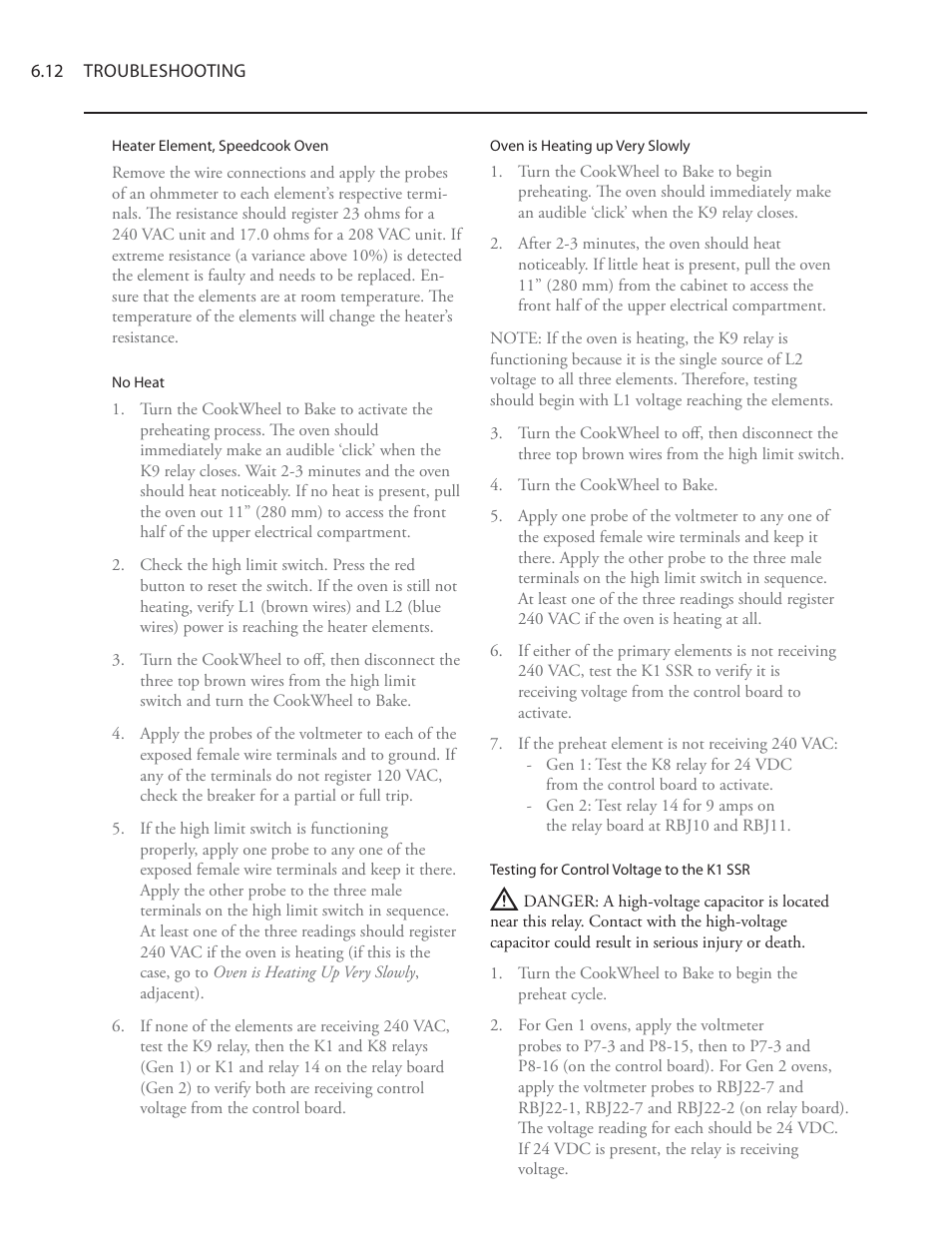 TurboChef Technologies Residential Single and Double Wall Oven User Manual | Page 76 / 124
