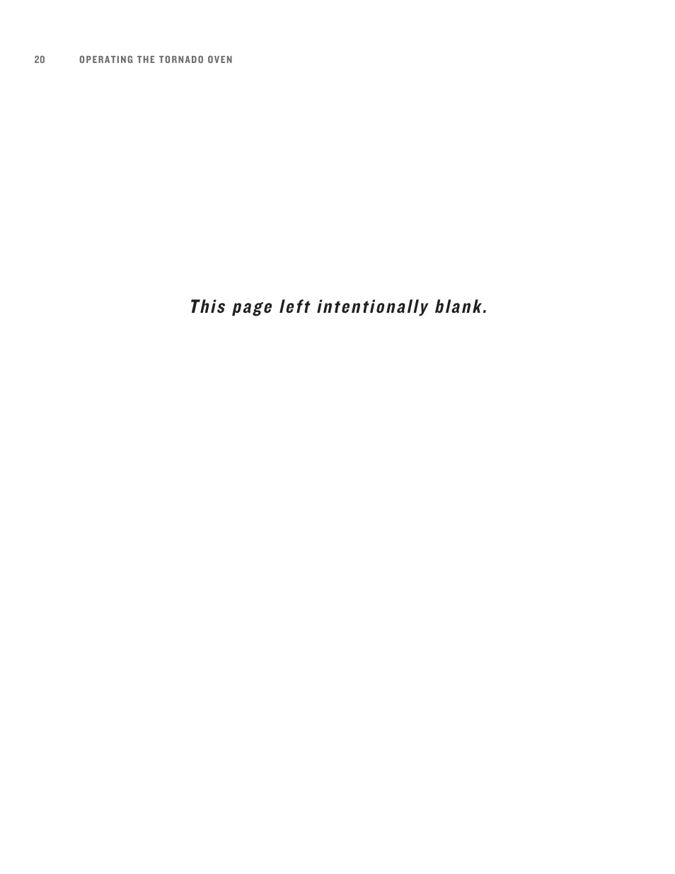 This page left intentionally blank | TurboChef Technologies Tornado User Manual | Page 30 / 48