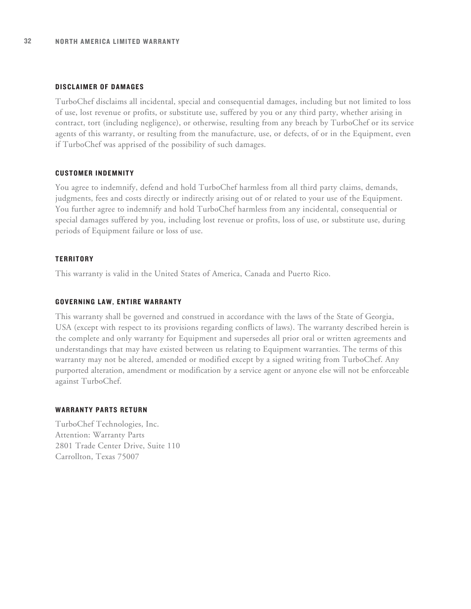 TurboChef Technologies Tornado User Manual | Page 42 / 48